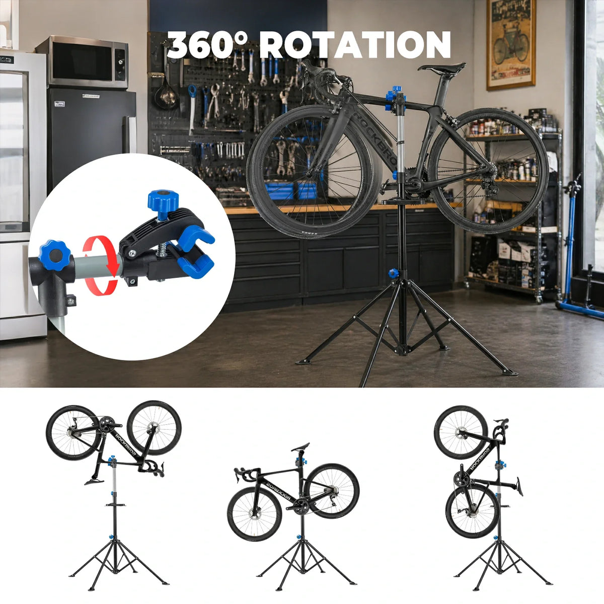 Opvouwbare fietsreparatiestandaard 360° tot 30 kg