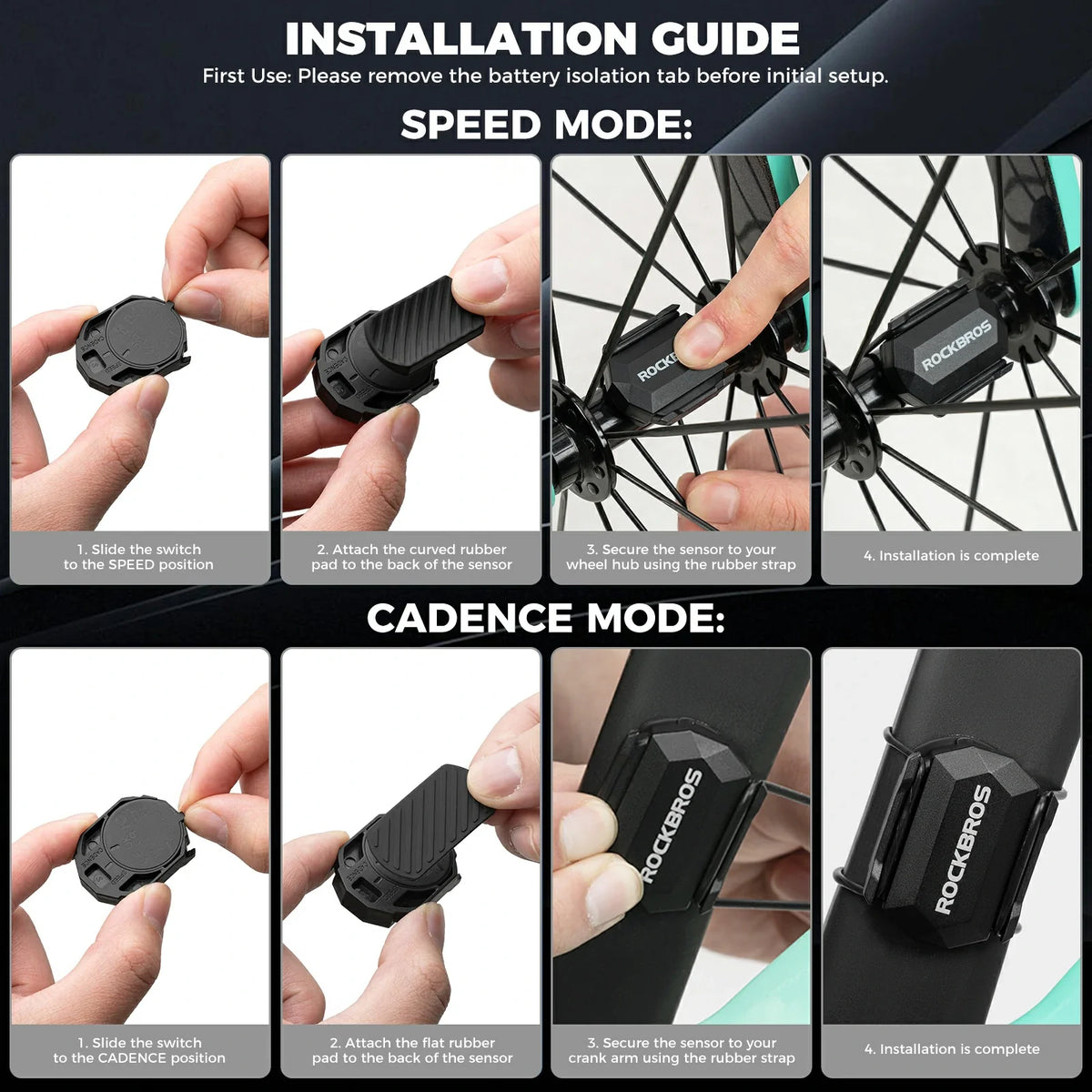 Fiets snelheids- en cadanssensor met Bluetooth en ANT+