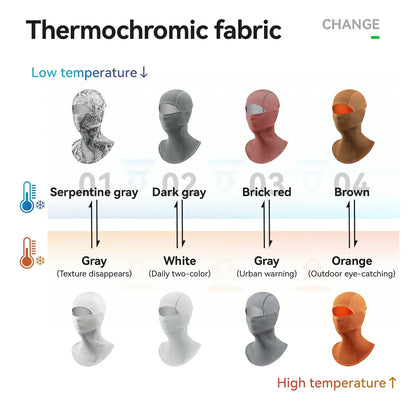 color-changing thermal balaclava mask for cycling skiing and motorbiking
