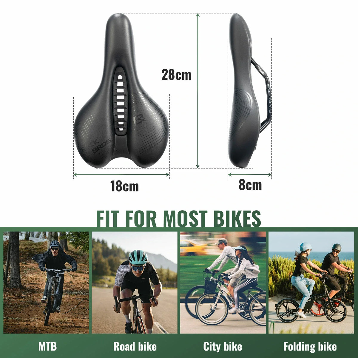 Comfortabel fietszadel met PU-leren oppervlak