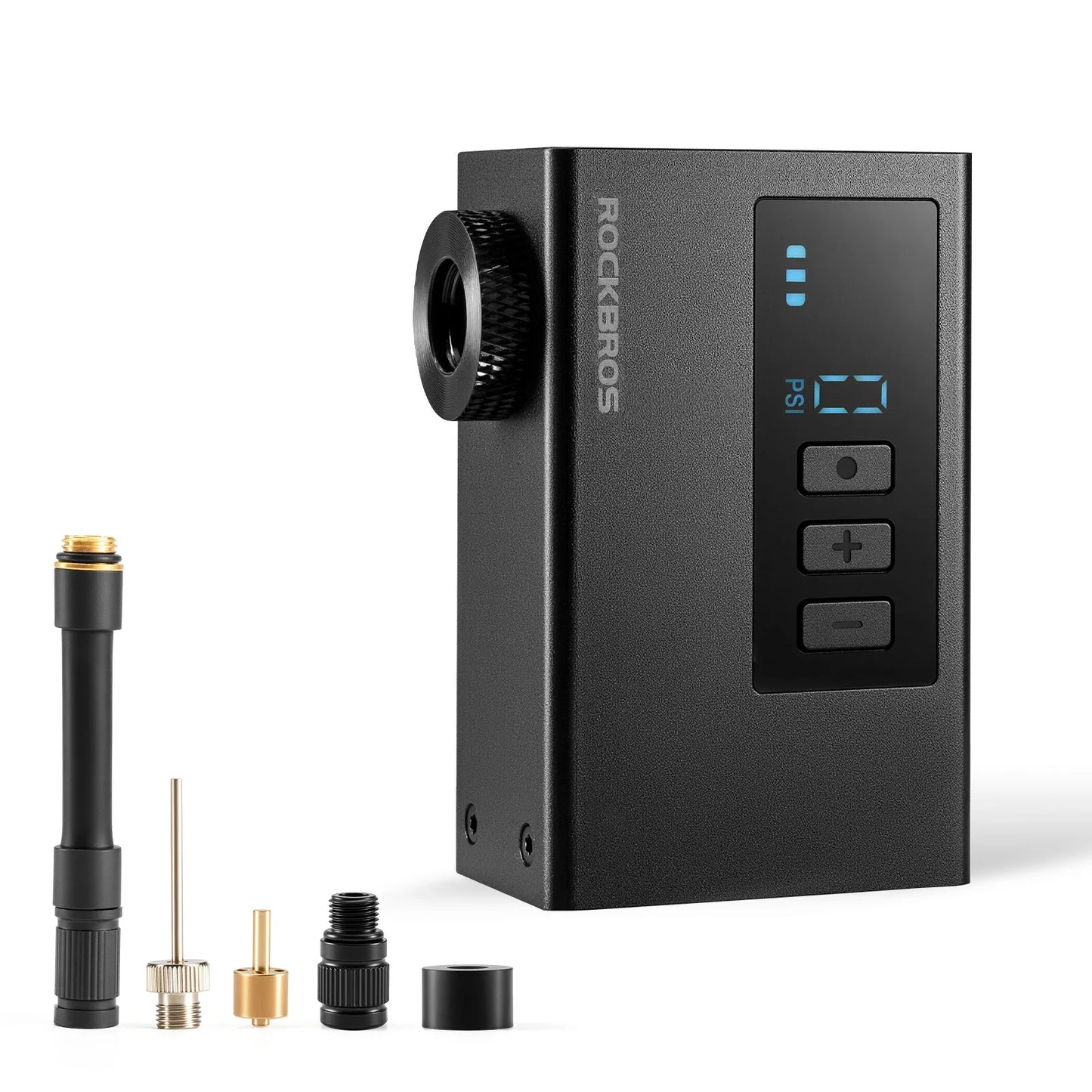 ROCKBROS mini elektrische fietspomp as240 pro met meter en auto-stop