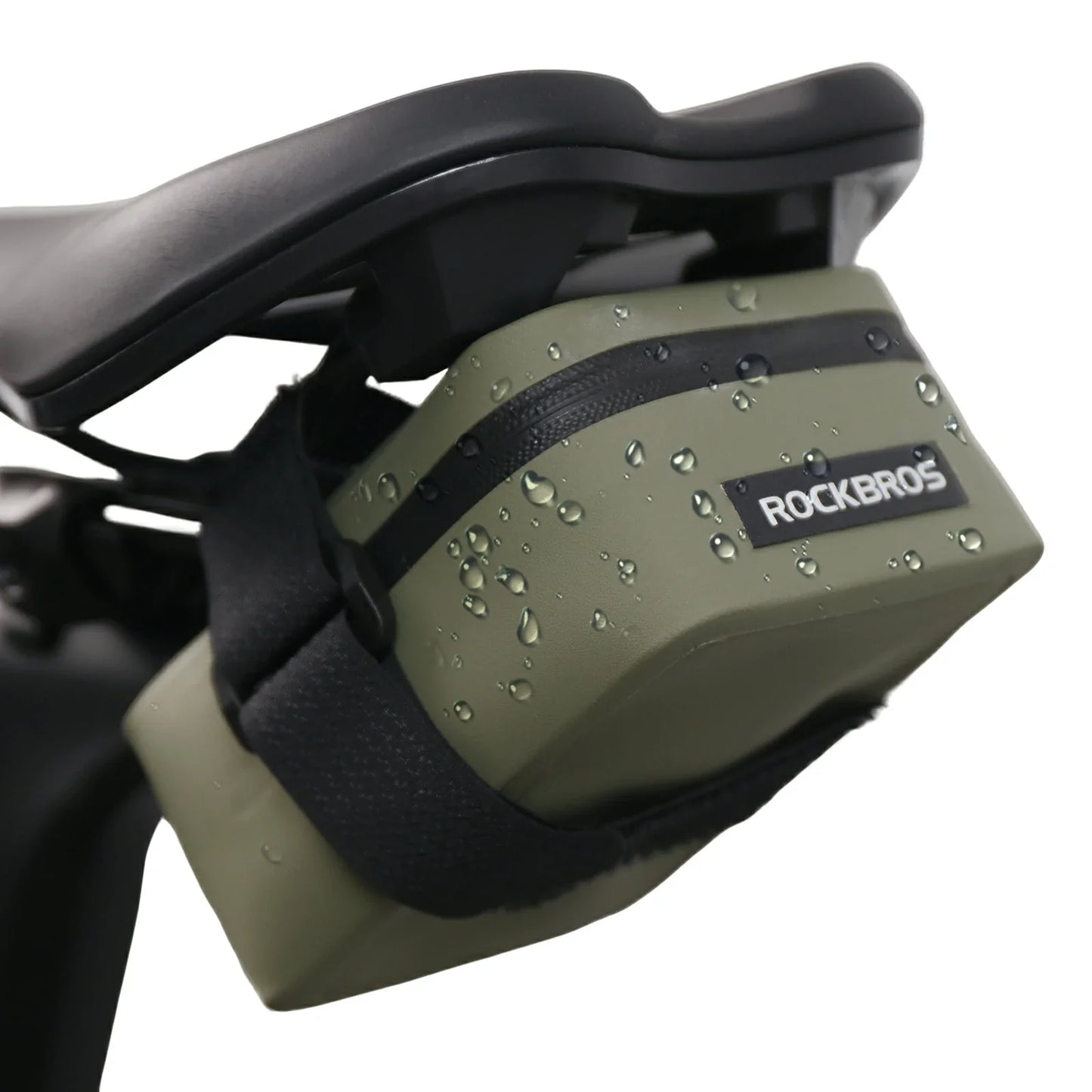 Compact Waterproof Bike Saddle Bag for Tools & Essentials#Color_Gray Green