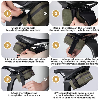 Compact Waterproof Bike Saddle Bag for Tools & Essentials