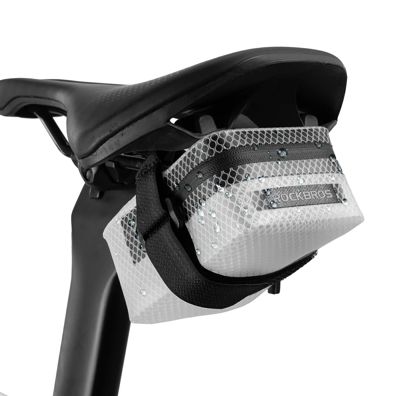 Compact Waterproof Bike Saddle Bag for Tools & Essentials#color_Transparent