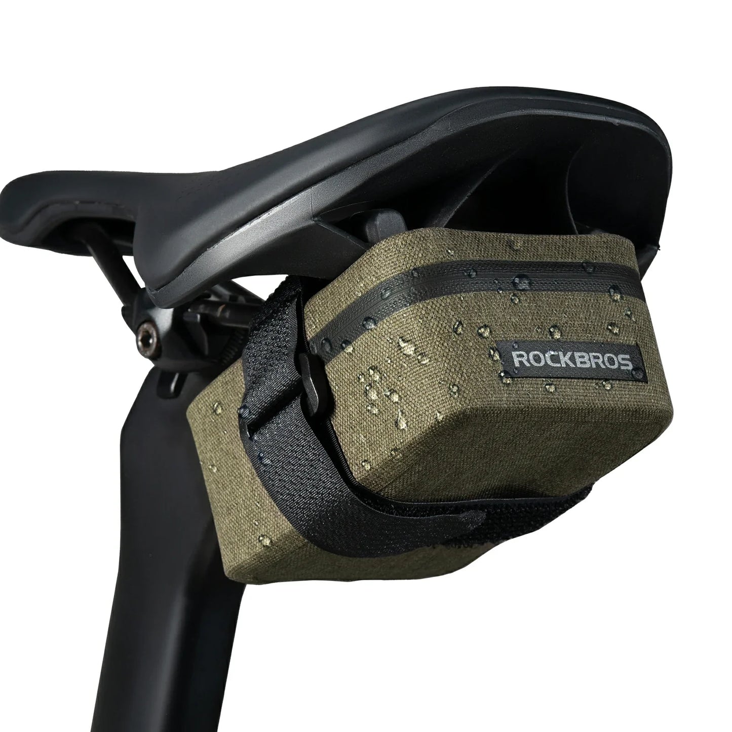 Compact Waterproof Bike Saddle Bag for Tools & Essentials#color_Dark Green