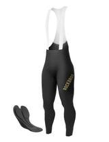 Lange fietsbroek met bretels en 3D-padding