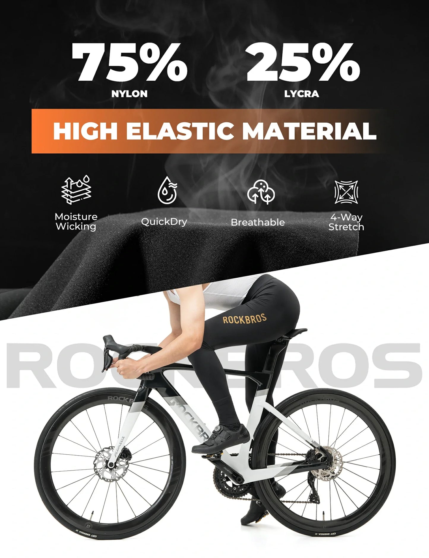 ROCKBROS cycling bib trousers 3d padded for spring autumn