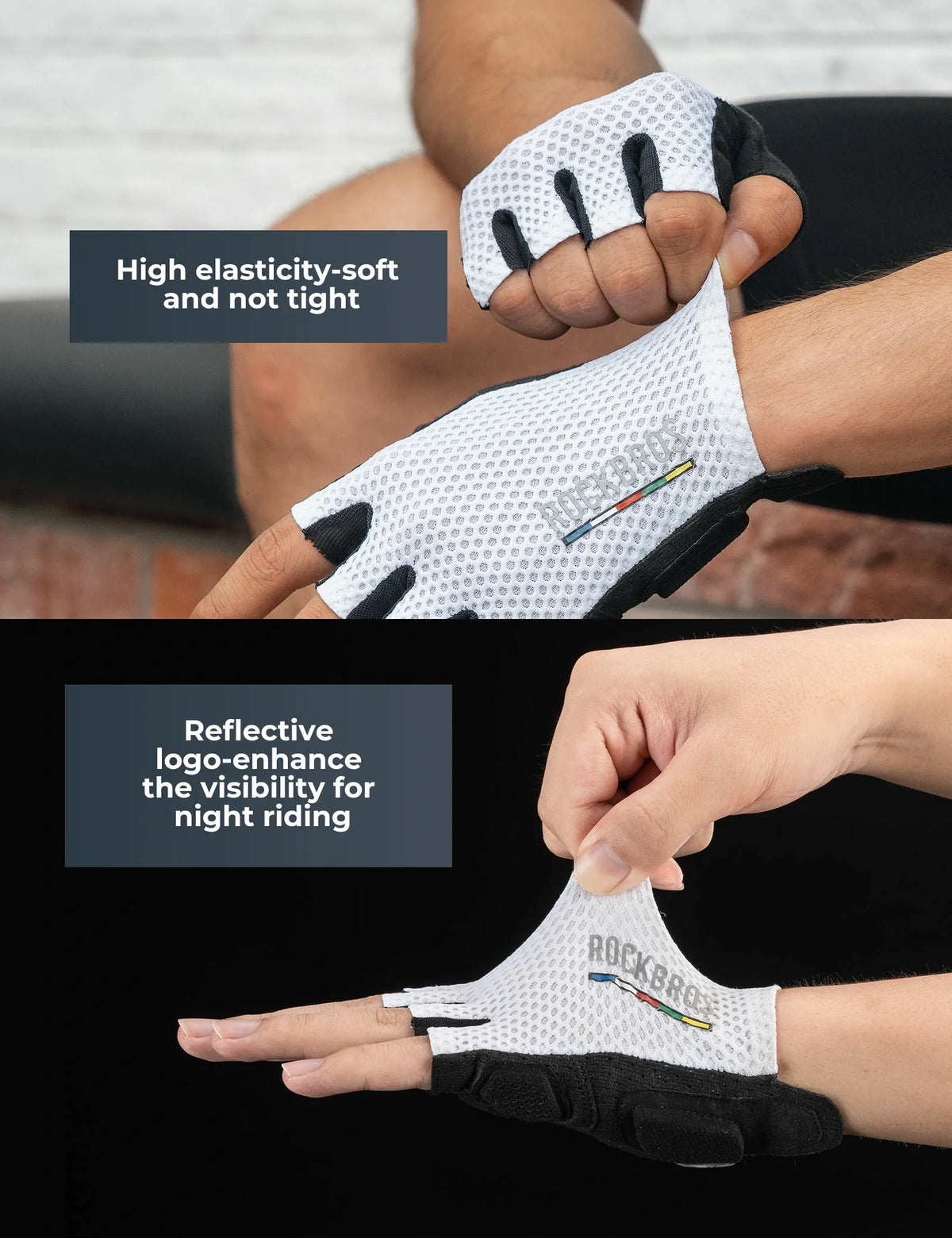 Korte fietshandschoenen met SBR-padding