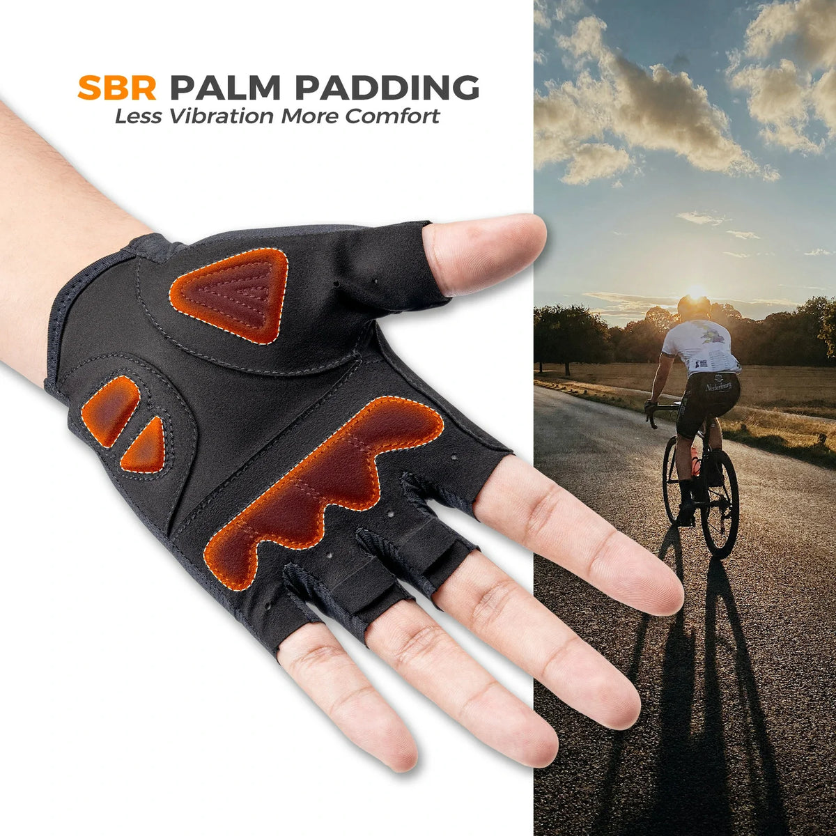Korte fietshandschoenen met SBR-demping