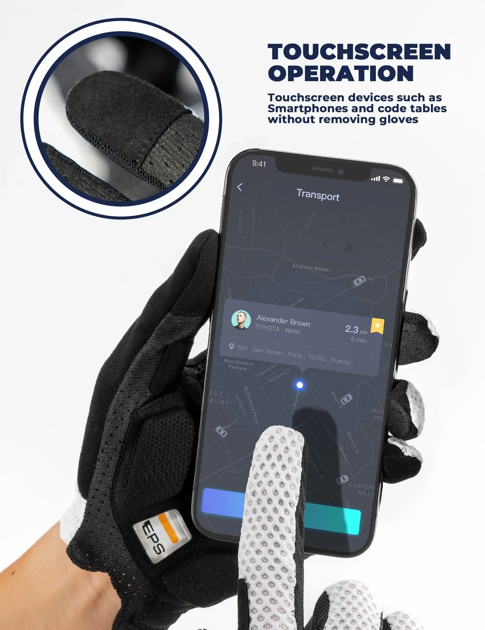 padded cycling gloves with touchscreen fingertips for comfortable and secure bike riding