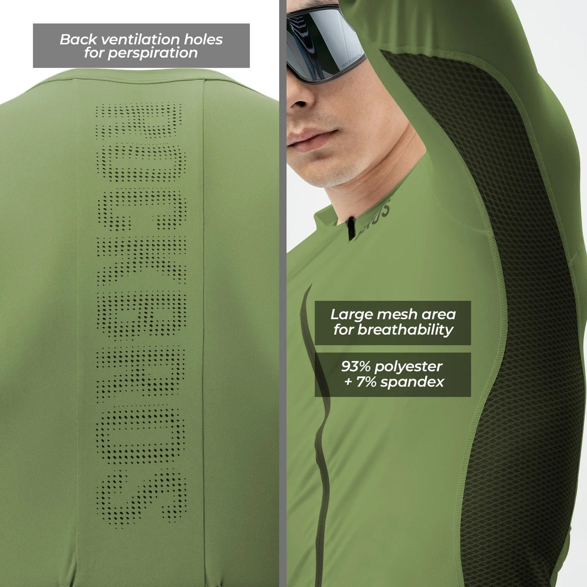 ROCKBROS fietsshirt lange mouw ademend 3 pocket