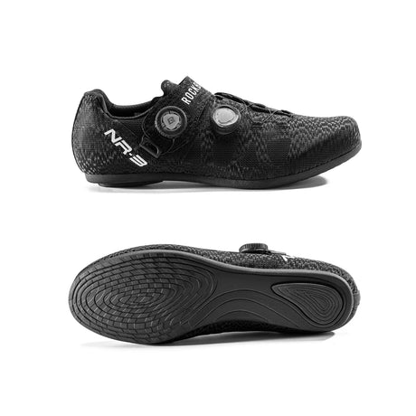 Ademende fietsschoenen met dubbele draaiknop en rubberen zool