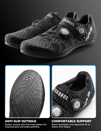 ROCKBROS cycling shoes dual dial breathable non slip rubber sole