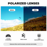ROCKBROS fotochromische en gepolariseerde fietsbril uv400#type_gepolariseerde lenzen-donkergrijs