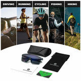 ROCKBROS fotochromische en gepolariseerde fietsbril uv400#type_gepolariseerde lenzen-donkergrijs