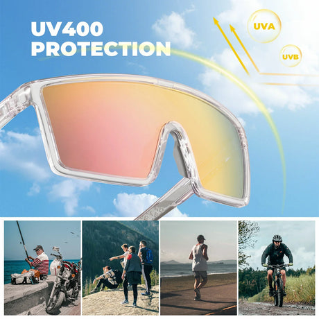 ROCKBROS fotochromische en gepolariseerde fietsbril uv400#type_gepolariseerde lenzen-helder