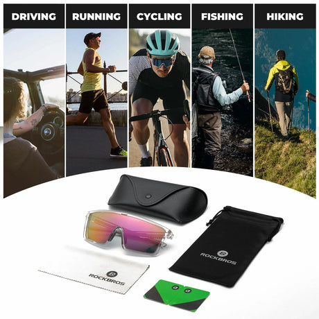 ROCKBROS fotochromische en gepolariseerde fietsbril uv400#type_gepolariseerde lenzen-helder