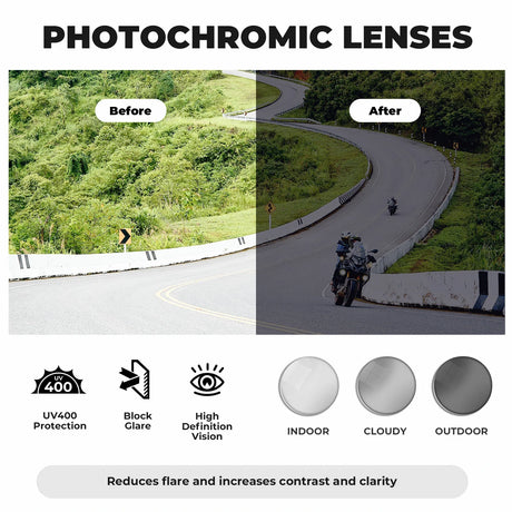 ROCKBROS fotochromische en gepolariseerde fietsbril uv400#type_gepolariseerde lenzen-helder