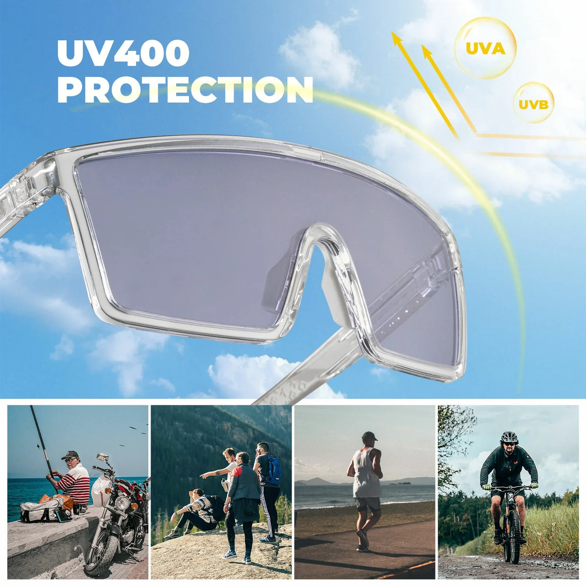 ROCKBROS fotochromische en gepolariseerde fietsbril uv400#type_fotochromische lenzen-helder