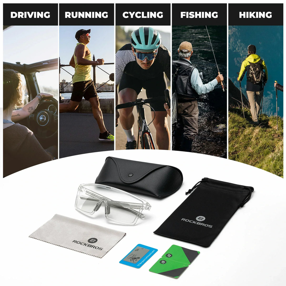 ROCKBROS fotochromische en gepolariseerde fietsbril uv400#type_fotochromische lenzen-helder