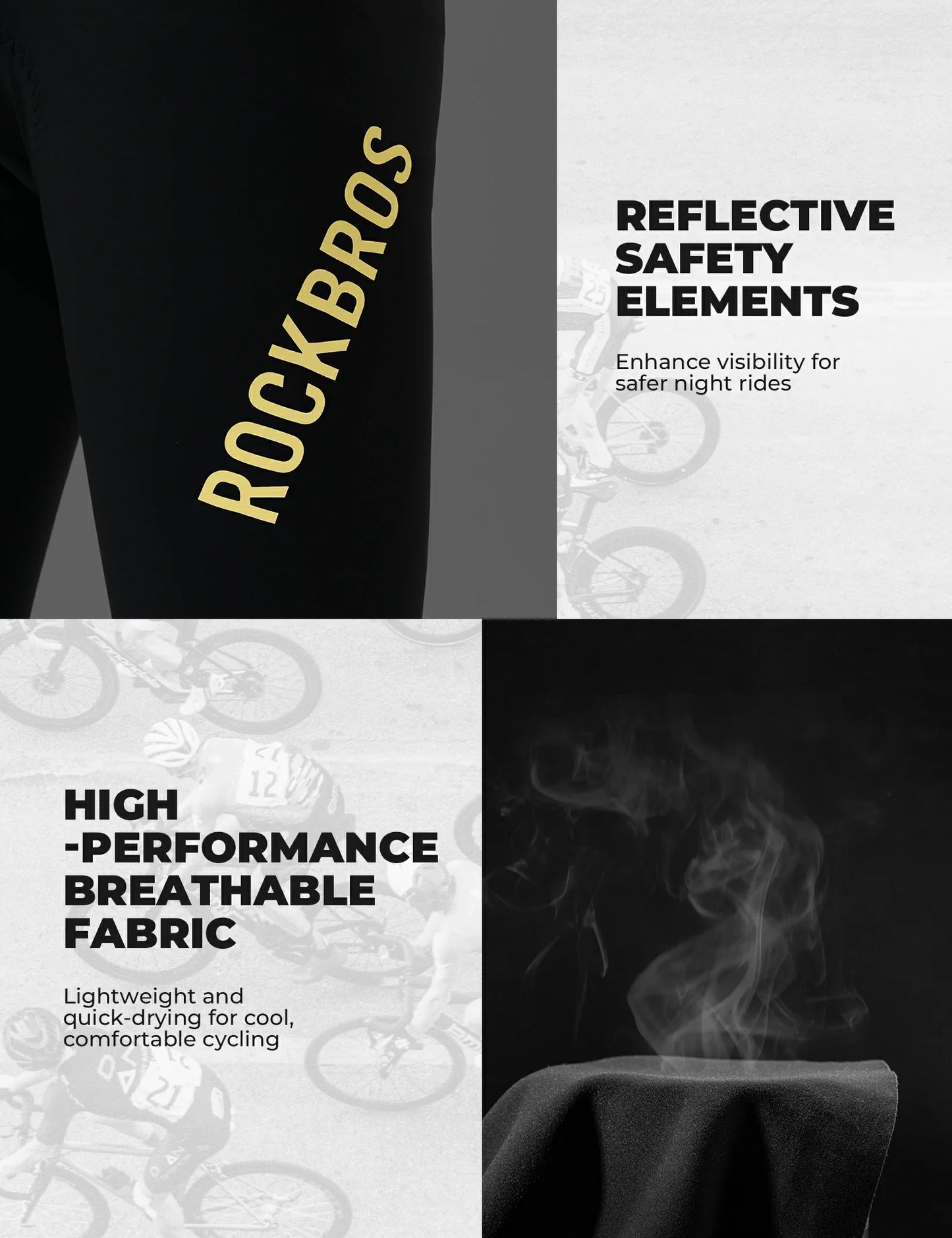 ROCKBROS cycling tights 3d padded for spring autumn