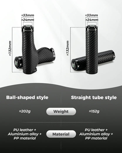 Classic cycling handlebar grips PU leather non-slip 22.2mm lock-on