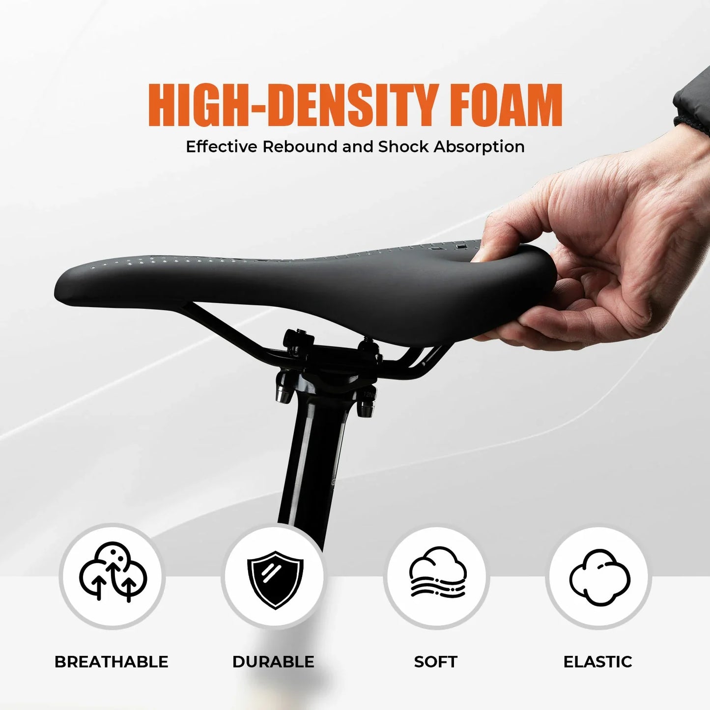 ROCKBROS ergonomisch fietszadel met zacht schuim en ventilatie