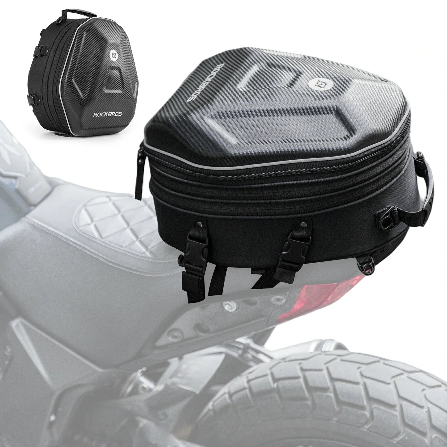 Expandable Waterproof Motorcycle Tail Bag 20-35L