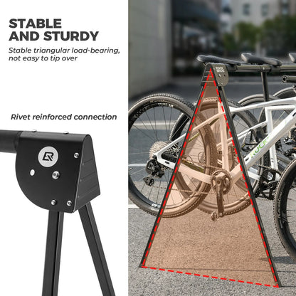 bicycle display stand for stable bike parking and storage at home or in the garage