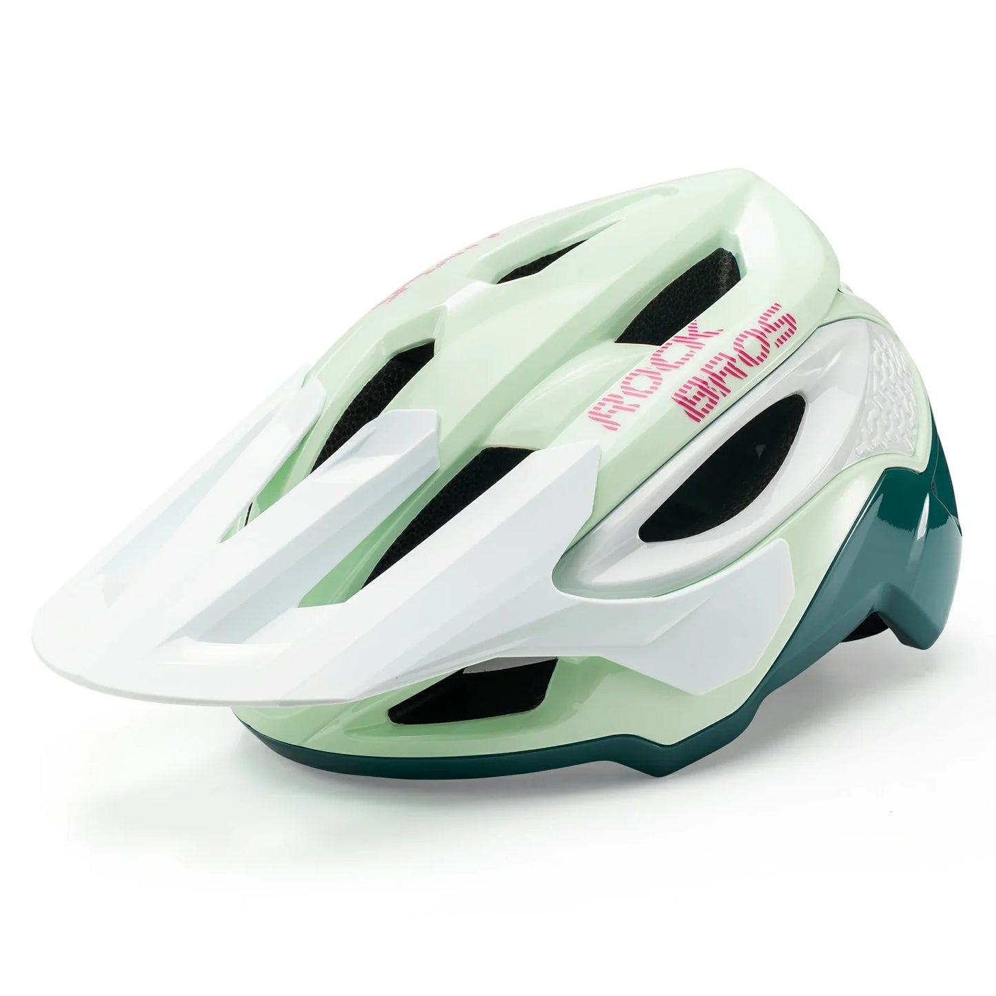 full coverage mountain bike helmet with adjustable visor for trail and downhill riding#Color_Mint Green