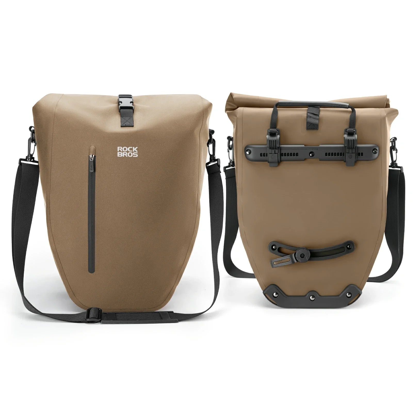 Fully waterproof bike pannier bag 20L in black#Color_Full-Reflective