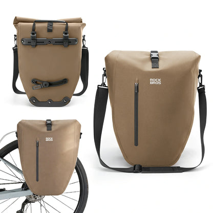 Fully waterproof bike pannier bag 20L in black#Color_Full-Reflective*2