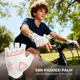 Kleurrijke korte fietshandschoenen met SBR-padding
