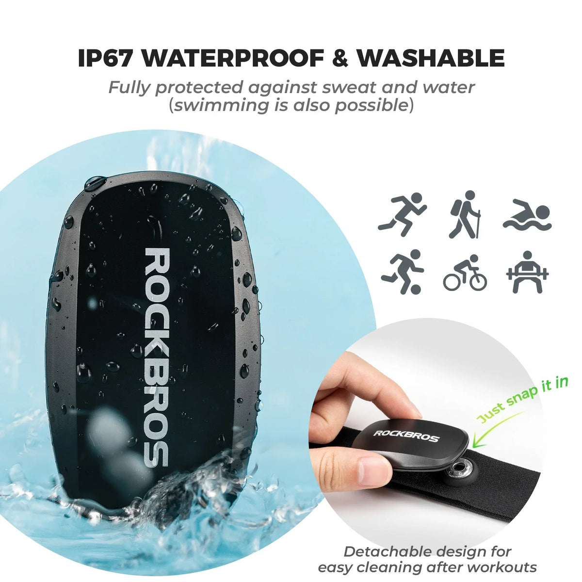 Hartslagmeter borstband met Bluetooth en ANT+