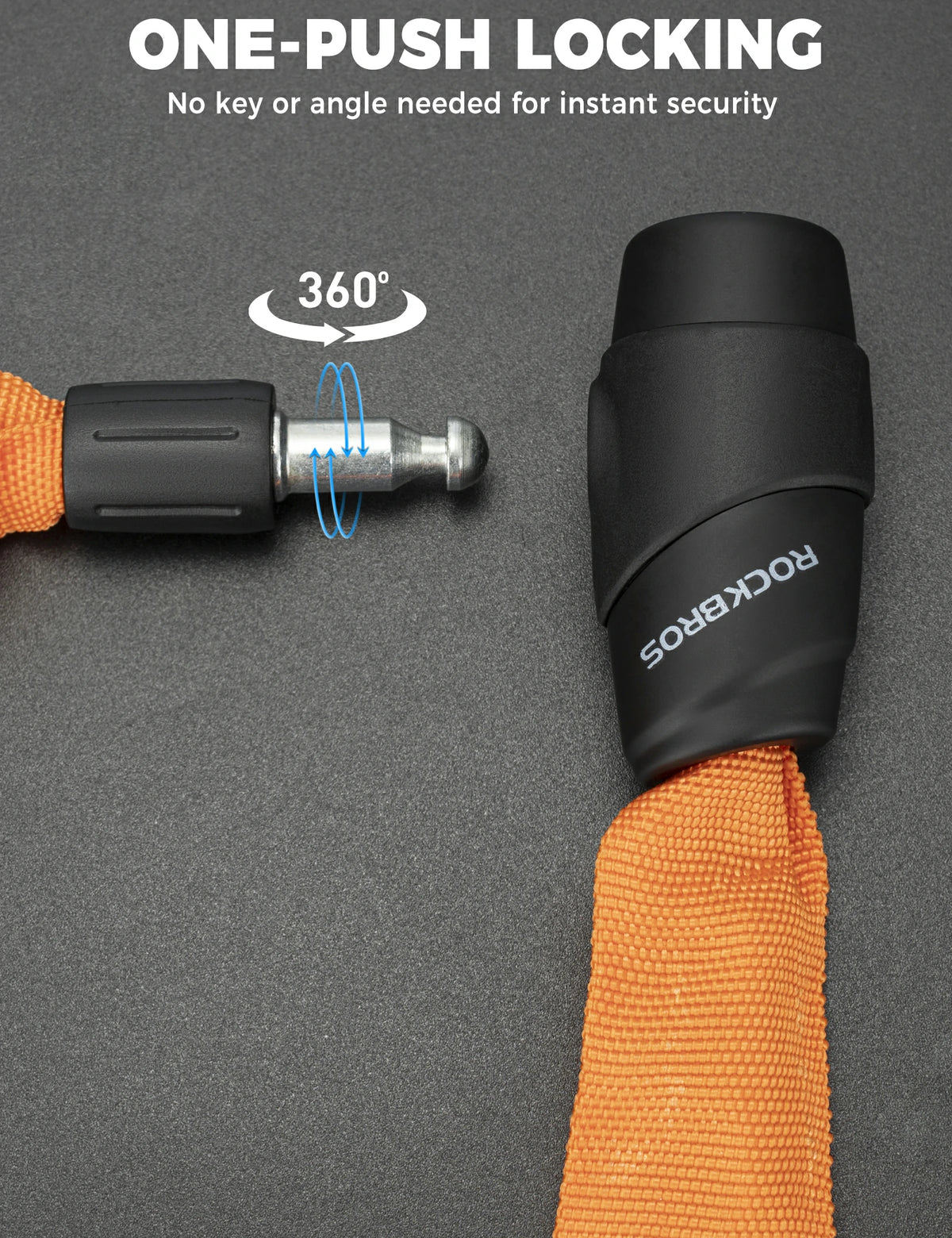 ROCKBROS kettingslot fiets 95 cm Heavy Duty diefstalbeveiliging met 2 sleutels
#Kleur_Oranje