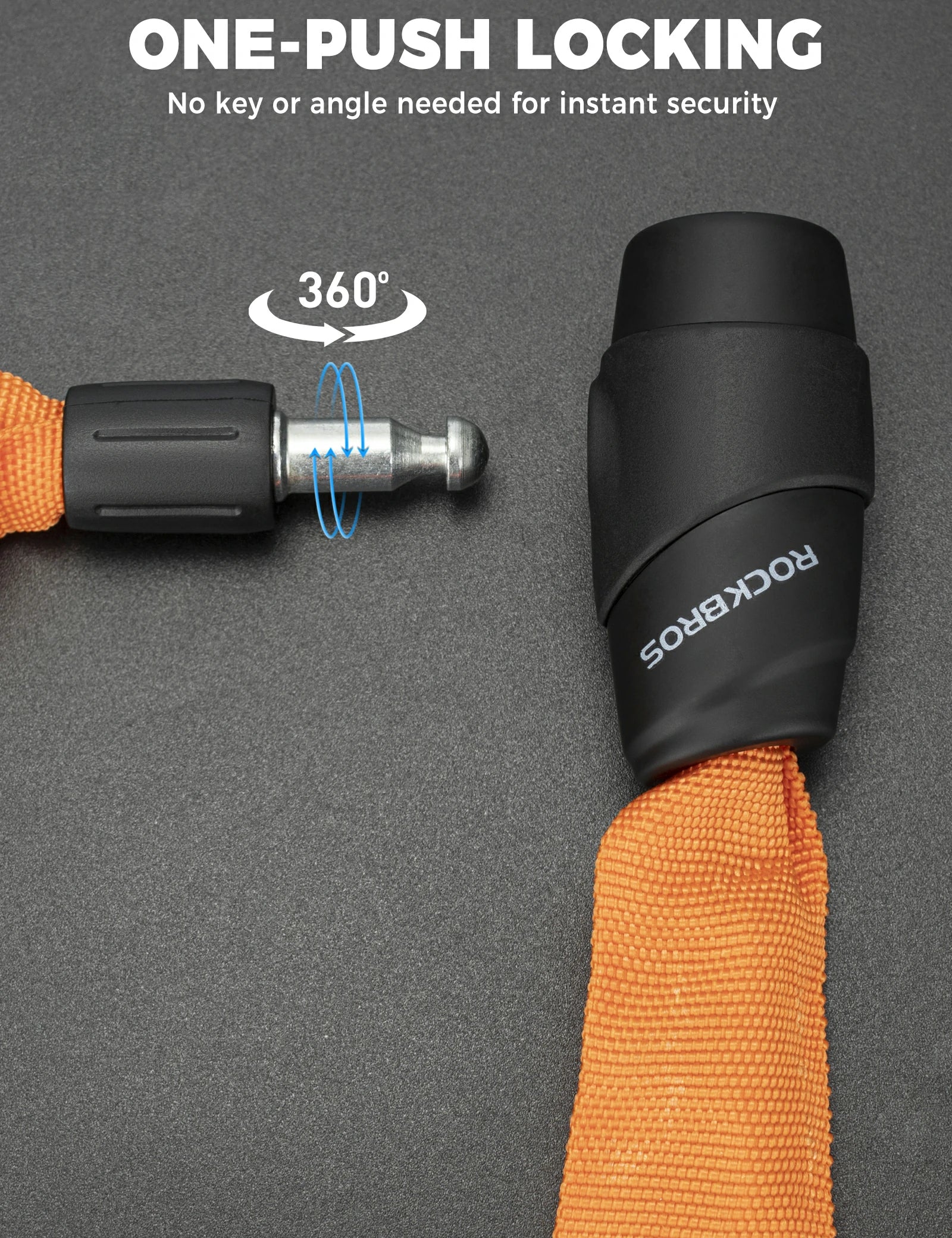 ROCKBROS kettingslot fiets 95 cm Heavy Duty diefstalbeveiliging met 2 sleutels
#Kleur_Oranje