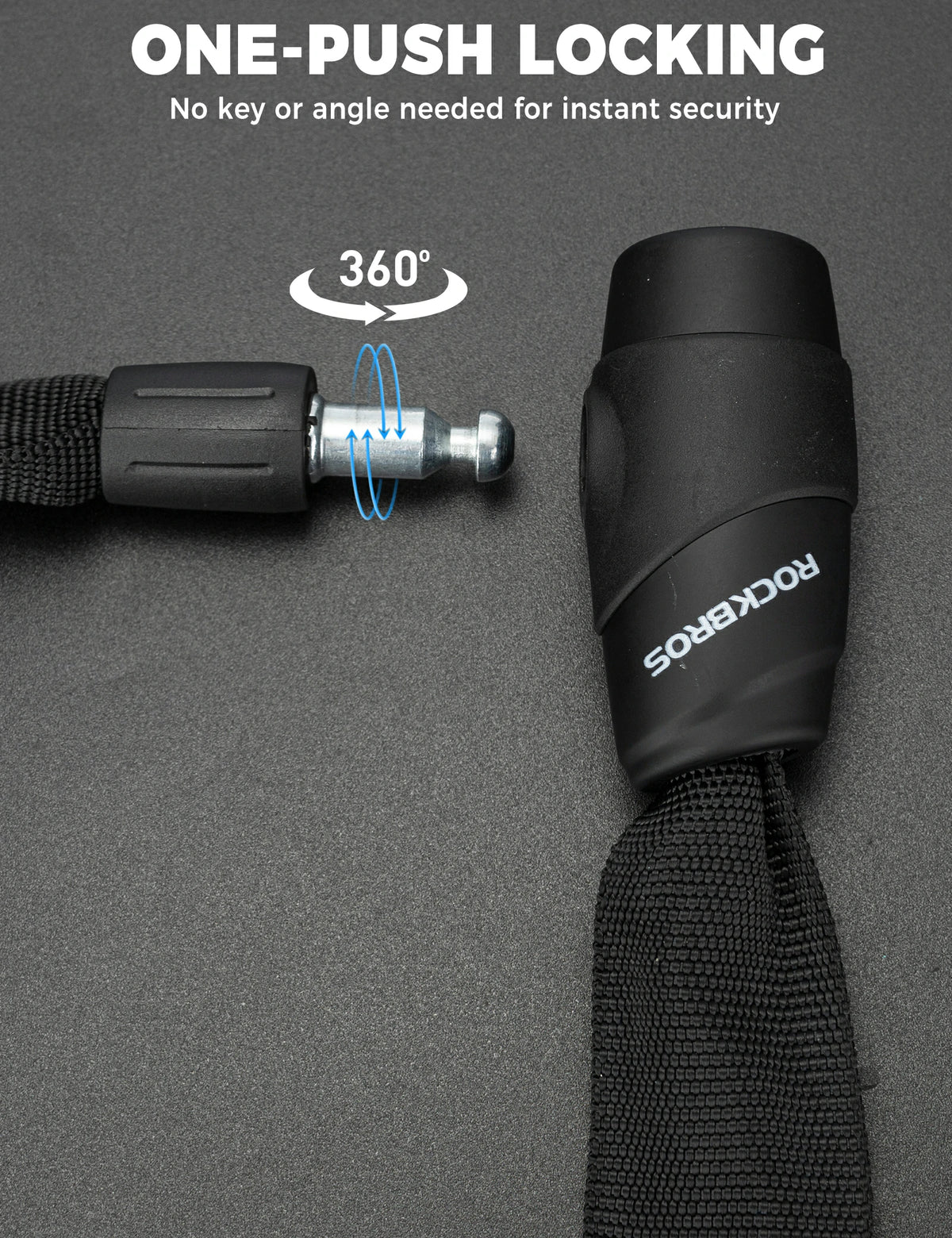 ROCKBROS kettingslot fiets 95 cm Heavy Duty diefstalbeveiliging met 2 sleutels
#Kleur_Zwart