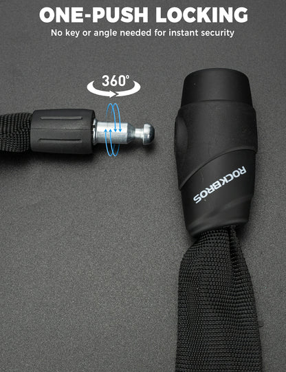 ROCKBROS kettingslot fiets 95 cm Heavy Duty diefstalbeveiliging met 2 sleutels
#Kleur_Zwart
