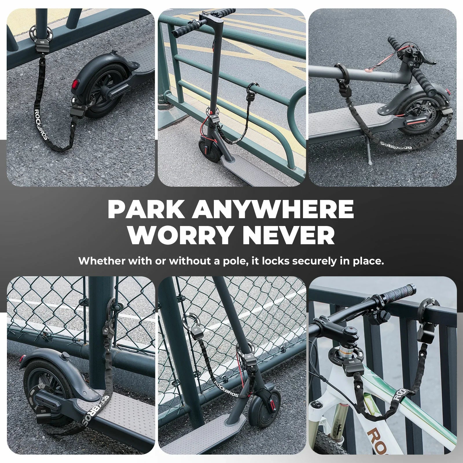ROCKBROS lichtgewicht fiets- & e-scooter kettingslot