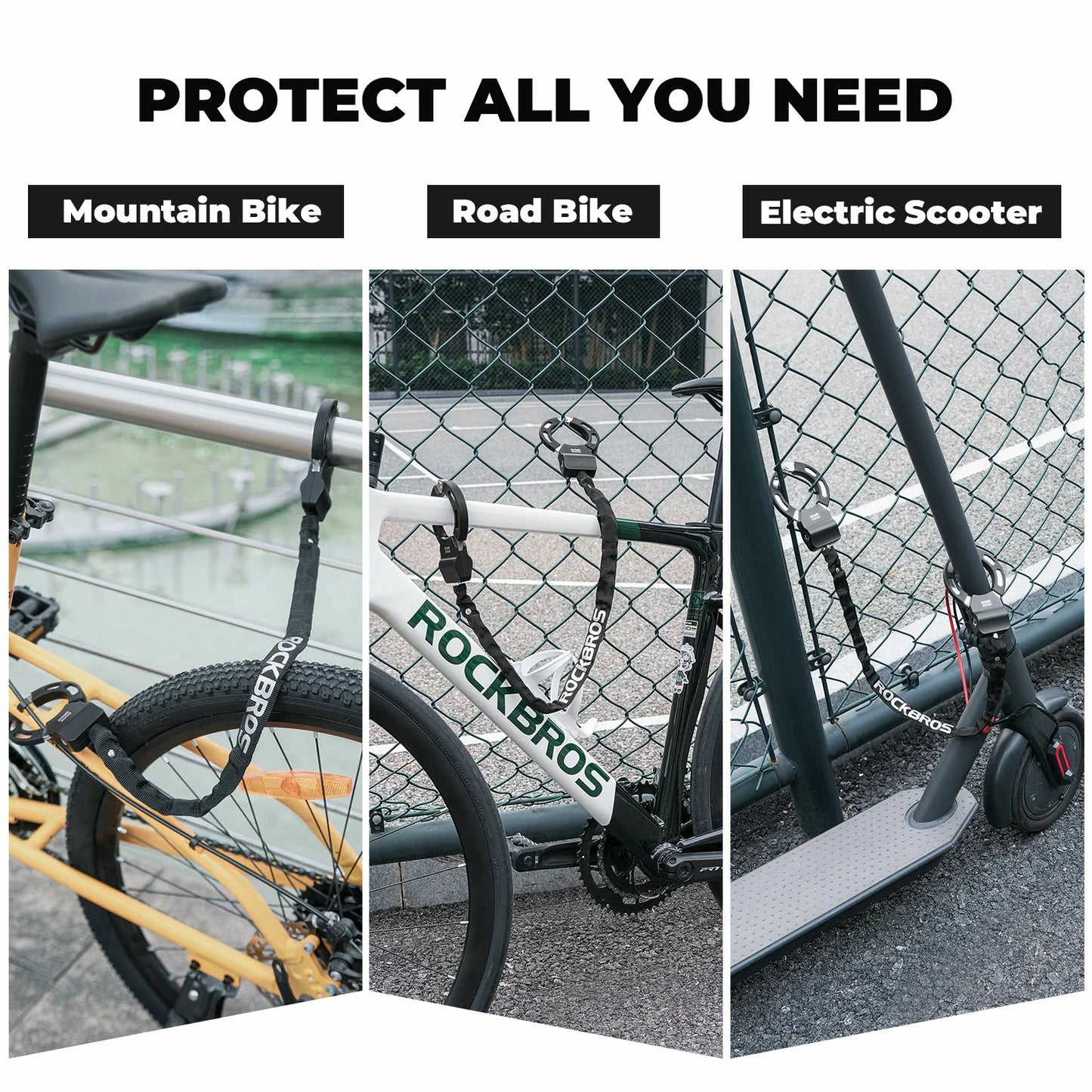 ROCKBROS lichtgewicht fiets- & e-scooter kettingslot