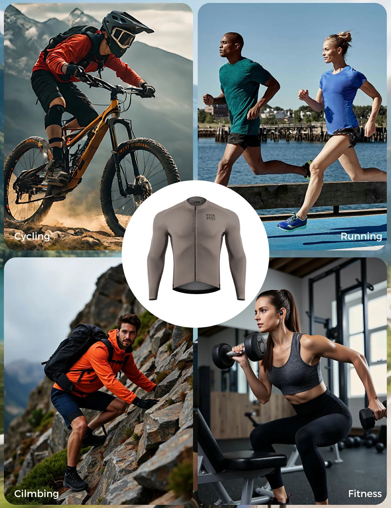 ROCKBROS lichtgewicht fietsshirt#beige