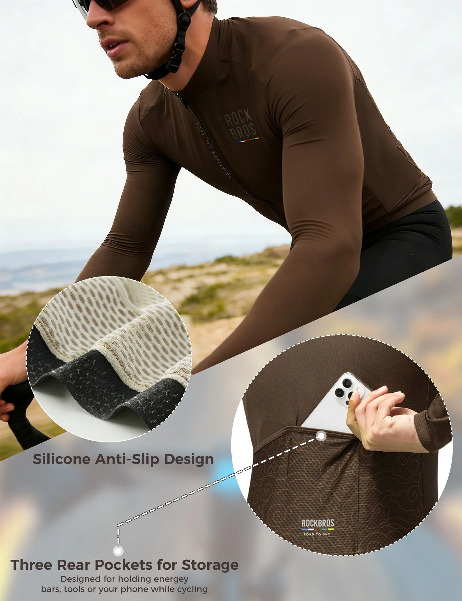 ROCKBROS lichtgewicht fietsshirt#beige