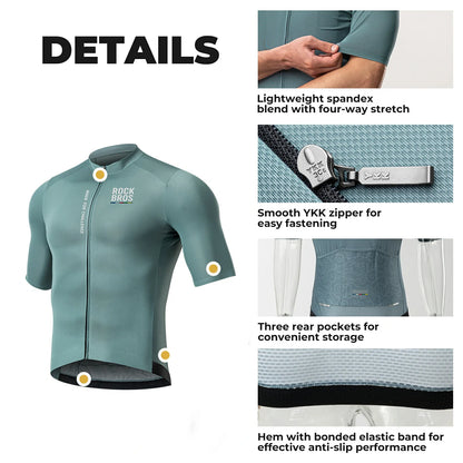ROCKBROS heren lichtgewicht fietsshirt with rear pockets & ykk zip