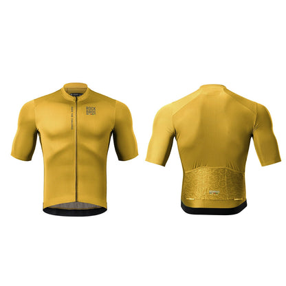 ROCKBROS heren lichtgewicht fietsshirt with rear pockets & ykk zip#yellow