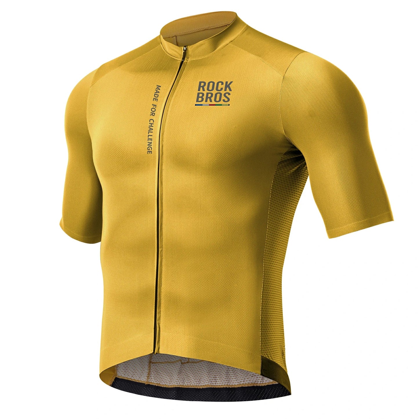 ROCKBROS heren lichtgewicht fietsshirt with rear pockets & ykk zip#yellow