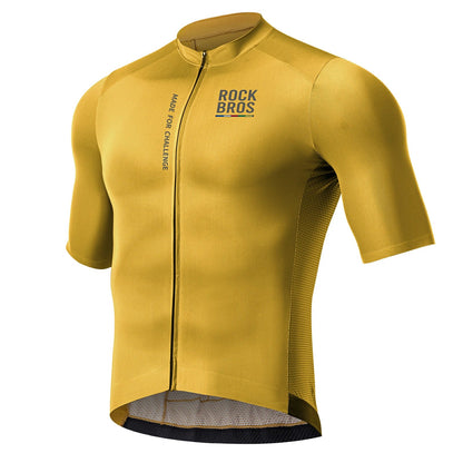 ROCKBROS heren lichtgewicht fietsshirt with rear pockets & ykk zip#yellow