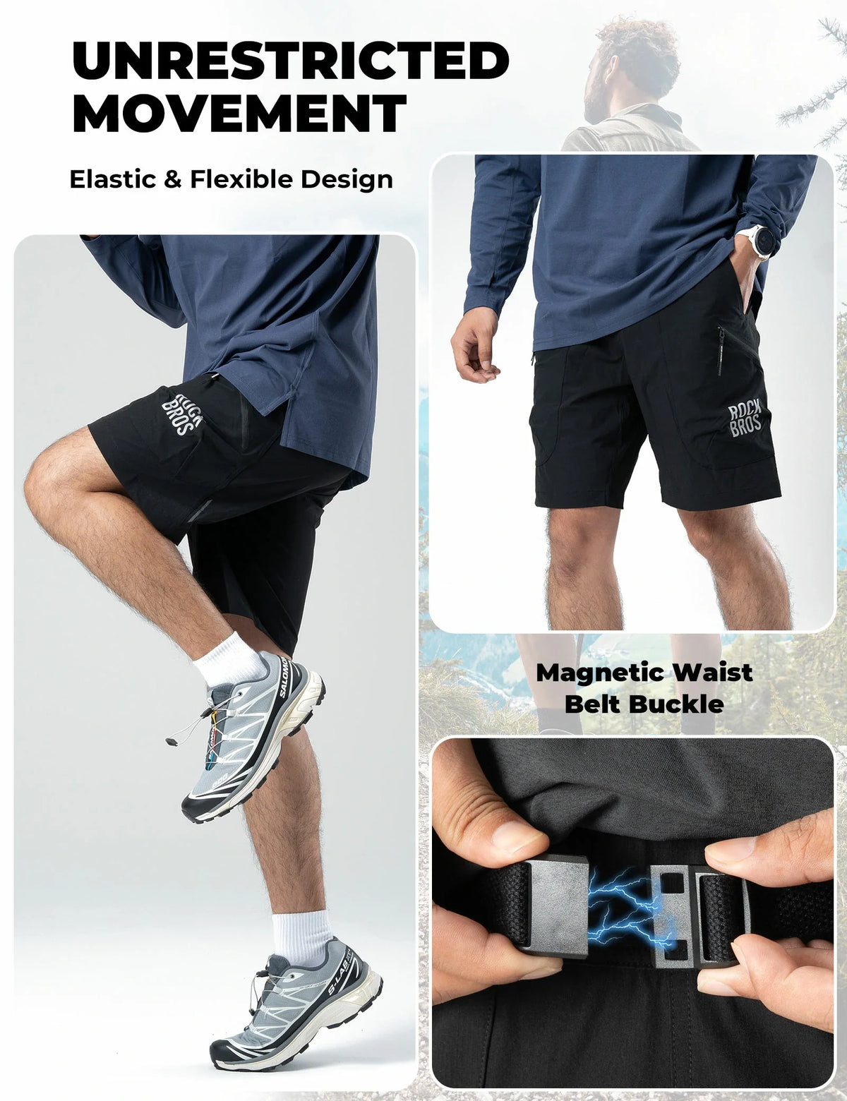 ROCKBROS casual sportshort voor heren met dubbele zakken