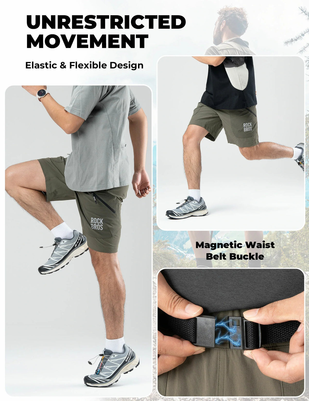ROCKBROS casual sportshort voor heren met dubbele zakken