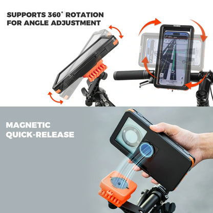ROCKBROS magnetische waterdichte telefoonhouder voor fiets met snelkoppeling