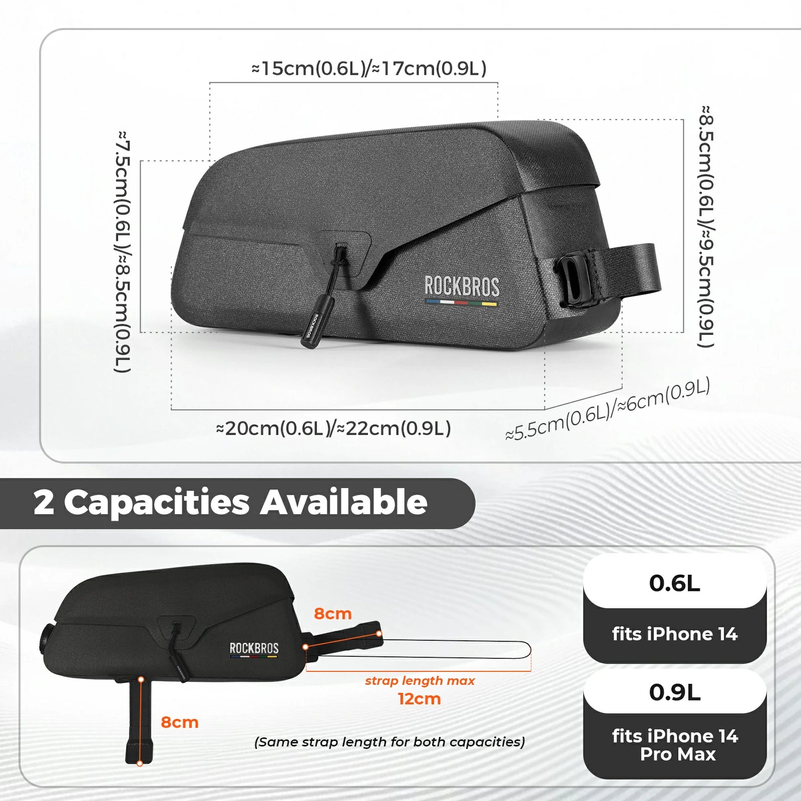 ROCKBROS road-to-sky magnetische bovenbuistas 100% waterproof